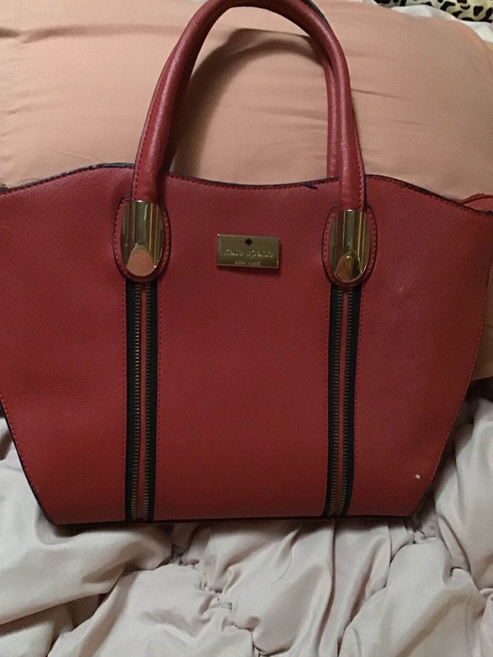 kate spade Red Satchel with Gold Hardware